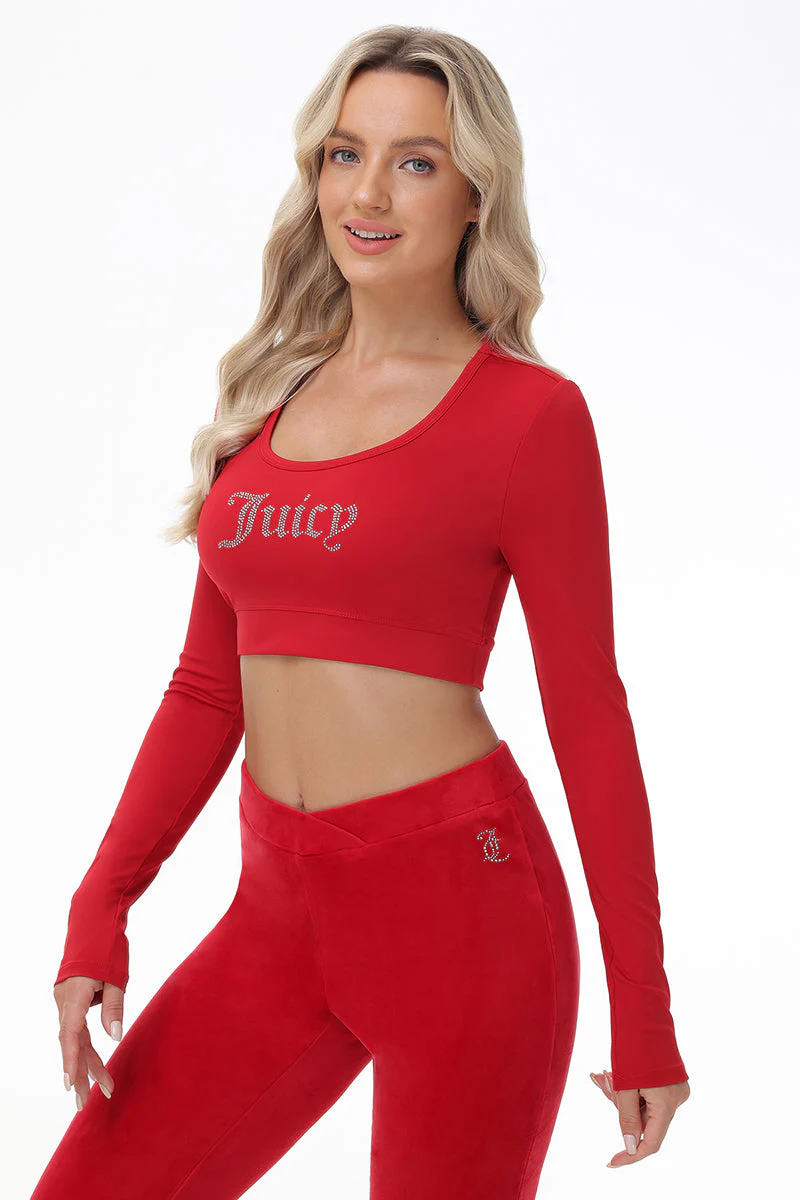 Small Bling Knit Cropped Long Sleeve Baby Tee