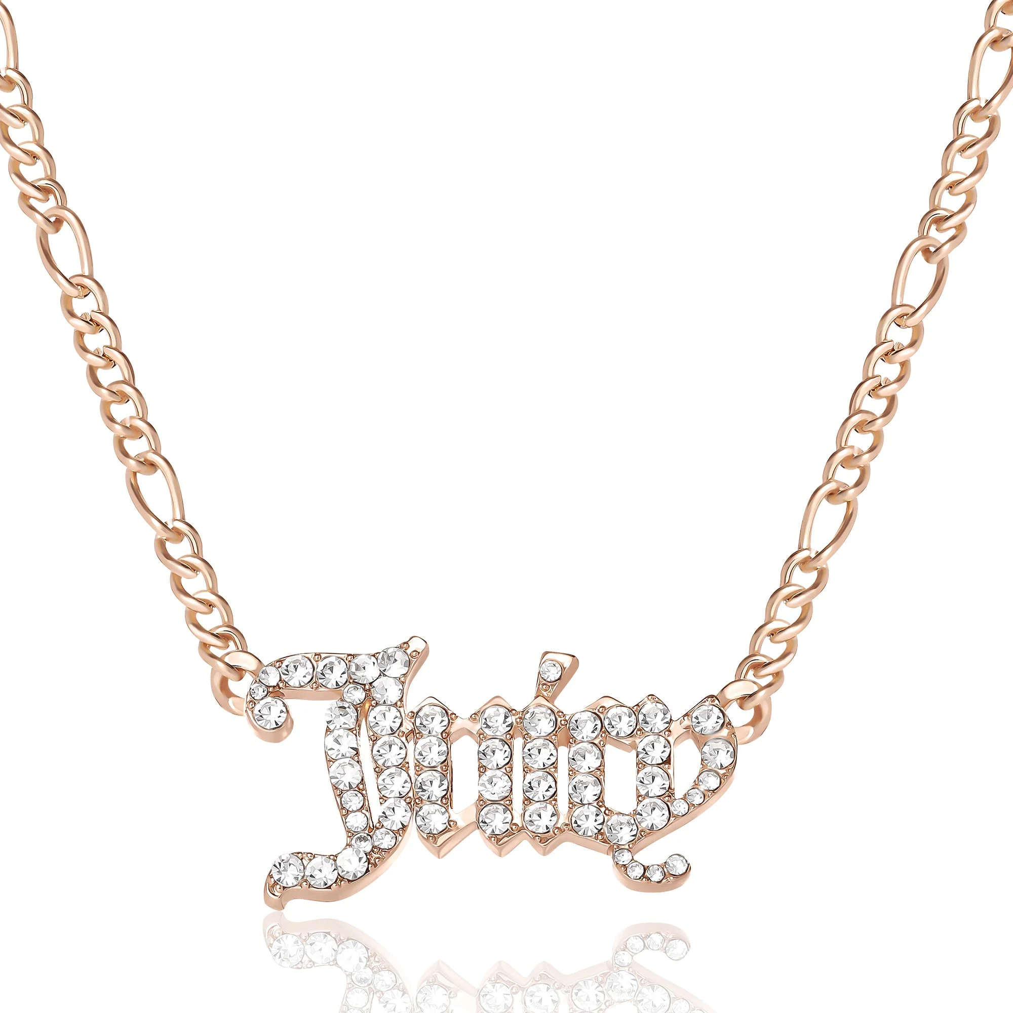 Juicy Script Crystal Chain Necklace