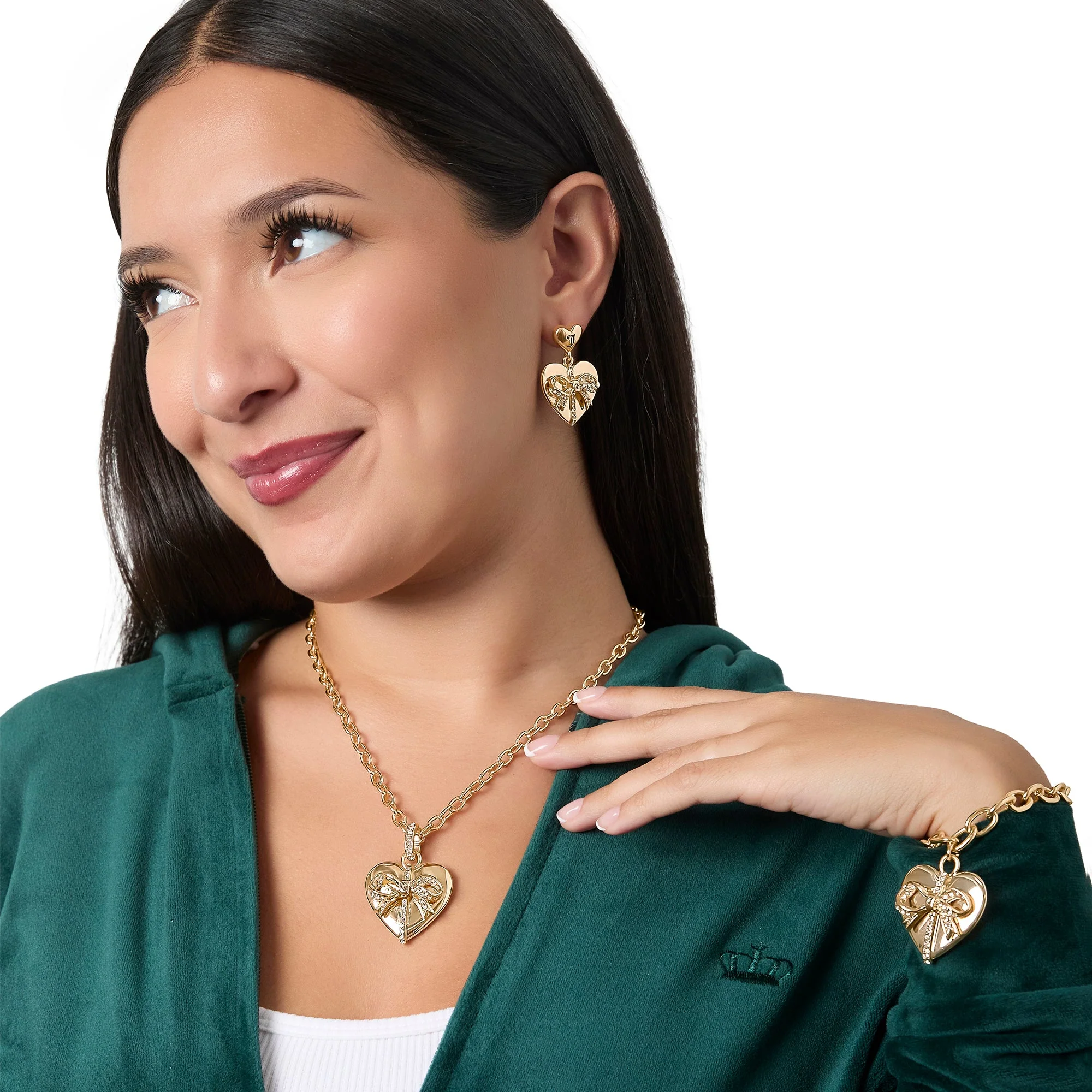 Gold-Tone Heart Charm Necklace