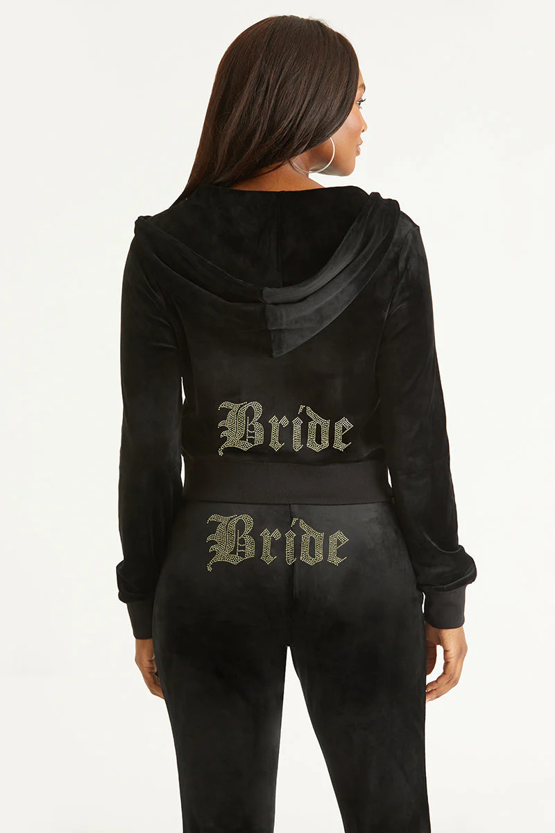 Bride Customizable Big Bling Velour Hoodie