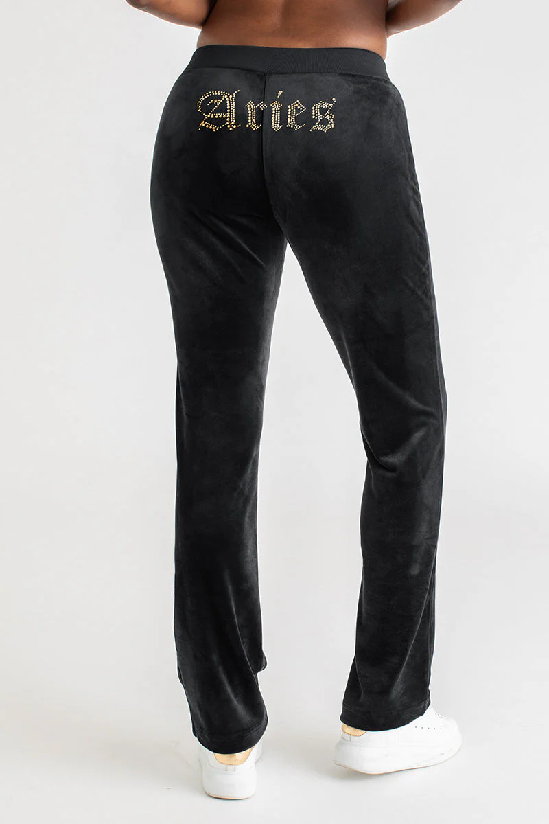 Aries Customizable Big Bling Velour Track Pants