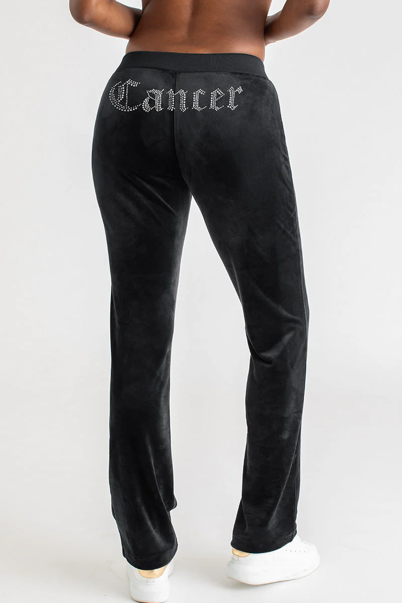 Cancer Customizable Big Bling Velour Track Pants