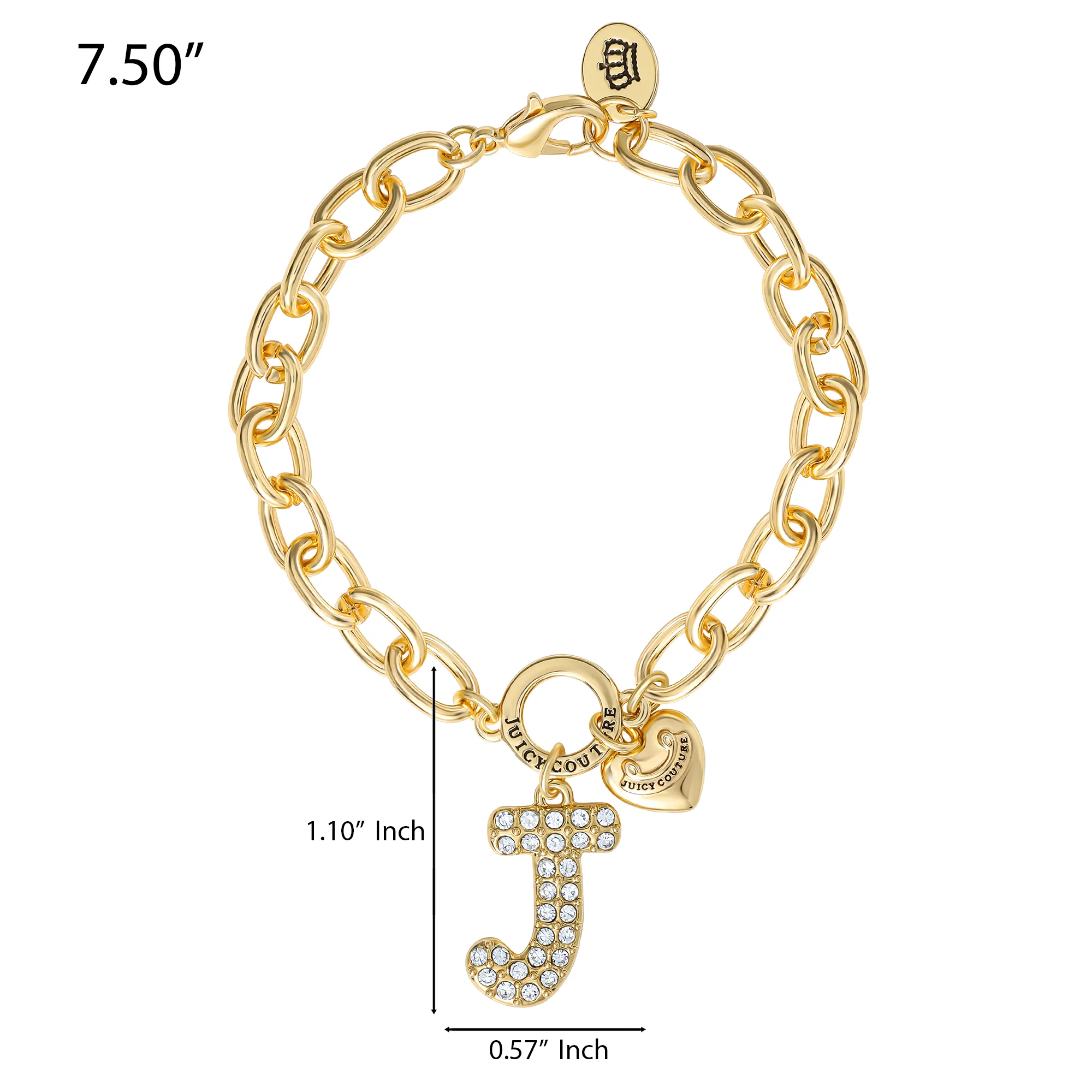 Pavé Initial Charm Bracelet, Letter J