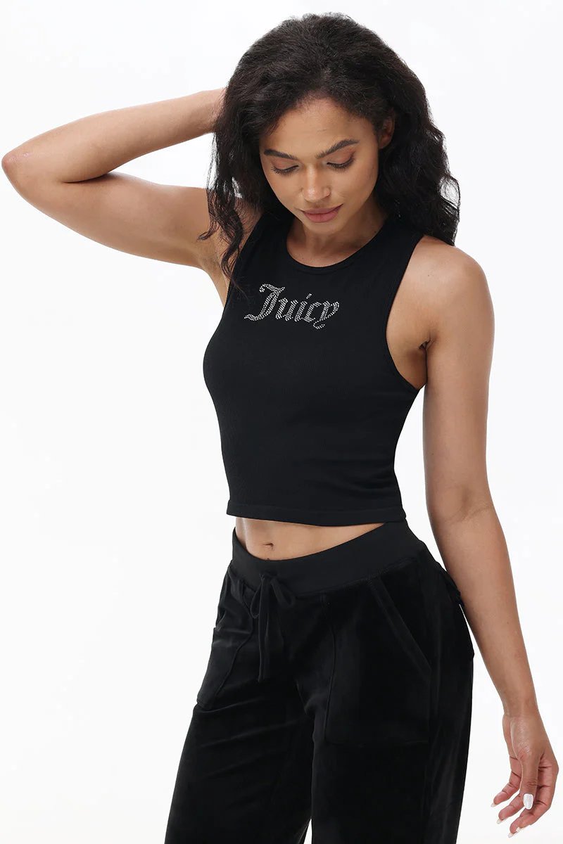 Small Bling High Neck Crop Tank