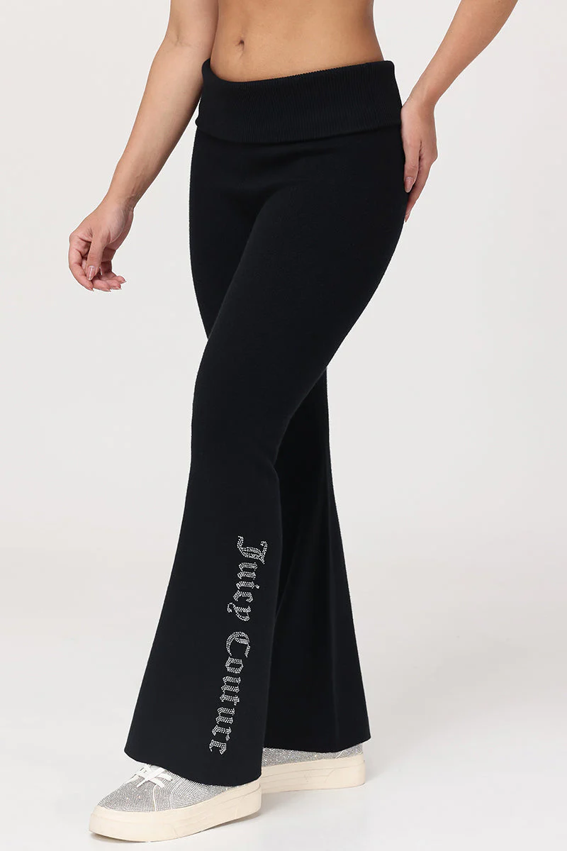 Fold Over Knit Wide Leg Pants