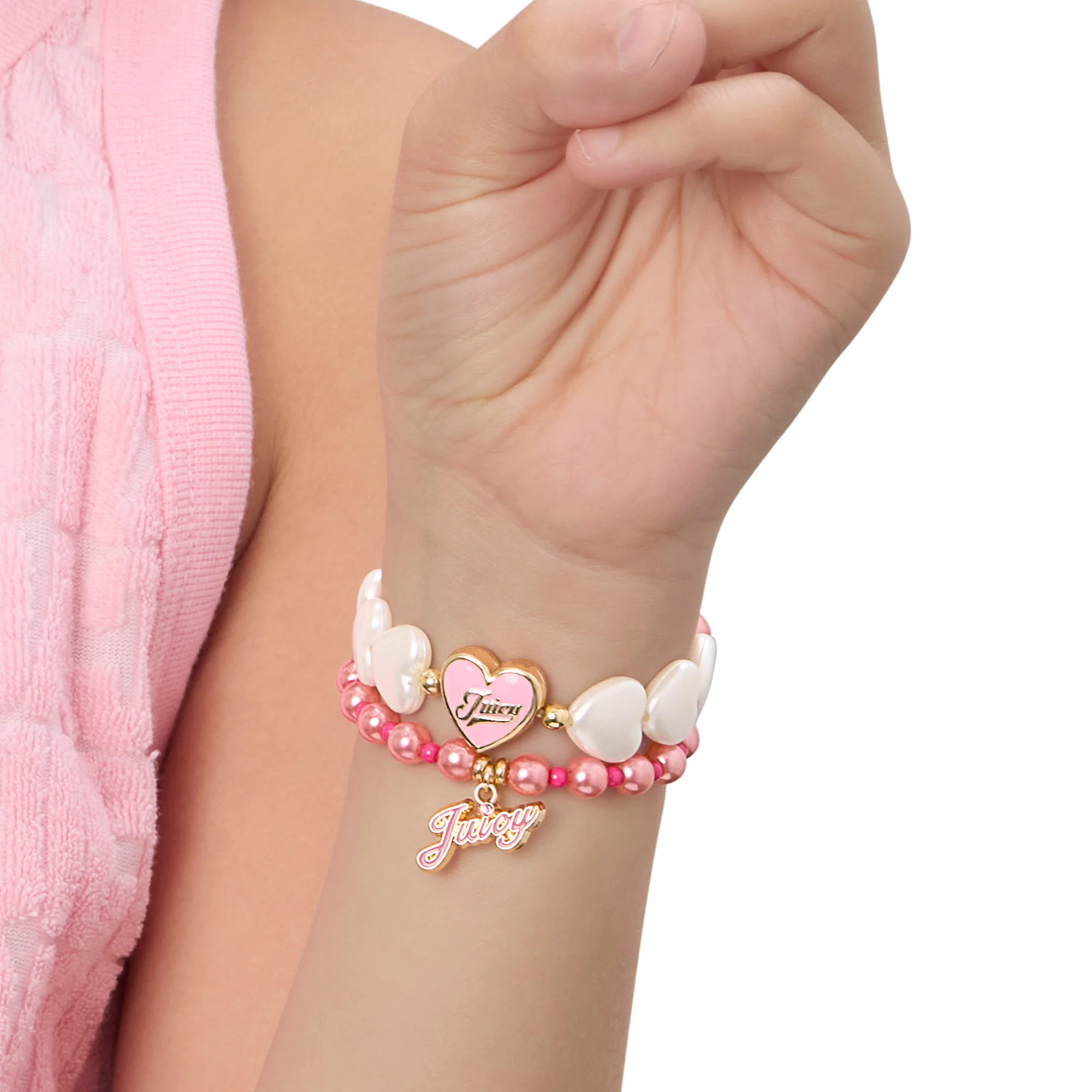 Kids Choose Juicy Heart Charm 2 Piece Bracelet Duo