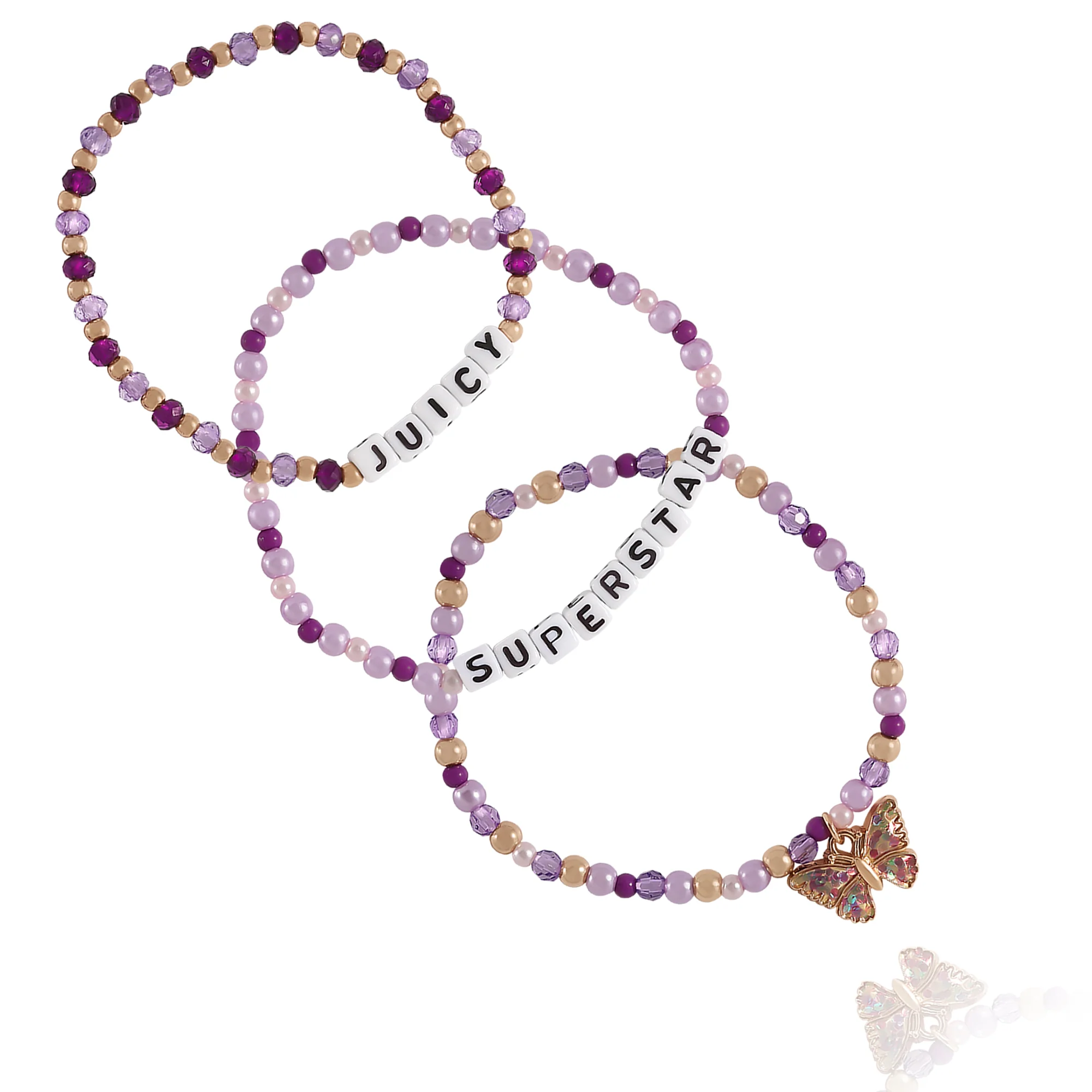 Kids Choose Juicy Superstar 3 Piece Stretch Beaded Bracelet Set