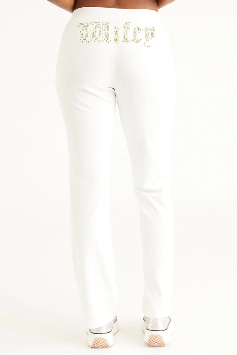 Wifey Customizable Big Bling Velour Track Pants
