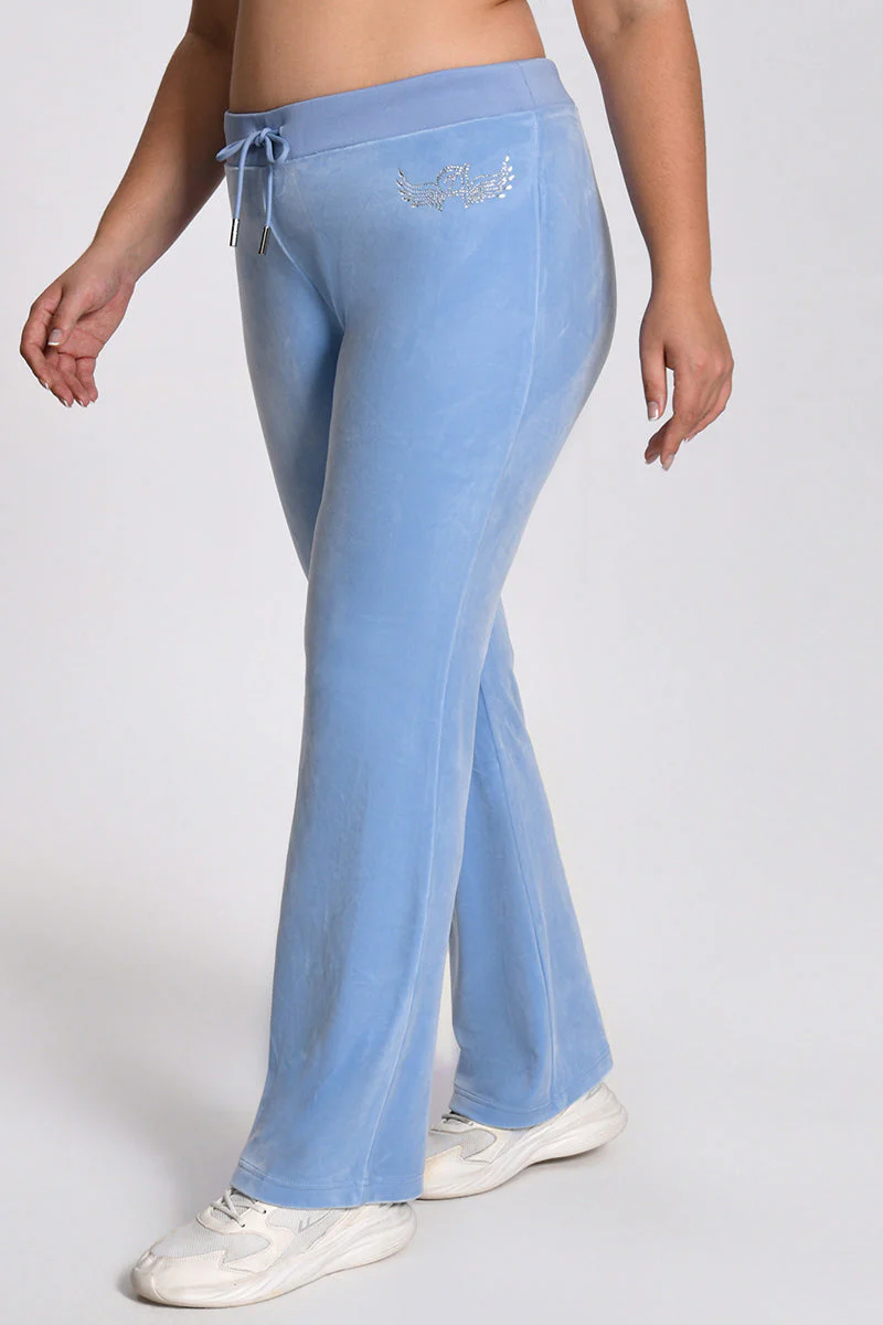 Plus-Size Angel Couture Big Bling Velour Track Pants