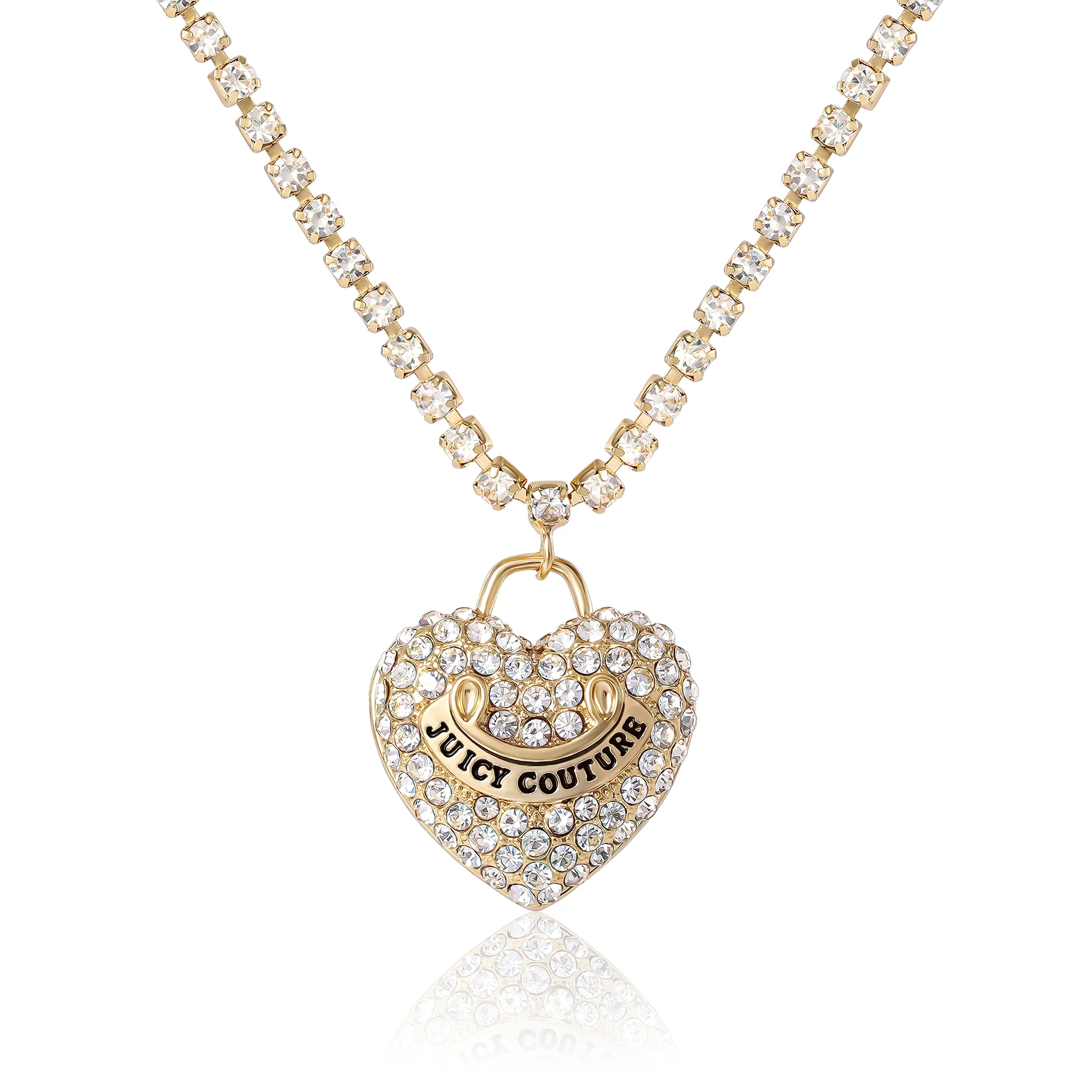 Pavé Heart Crystal Chain Pendant Necklace