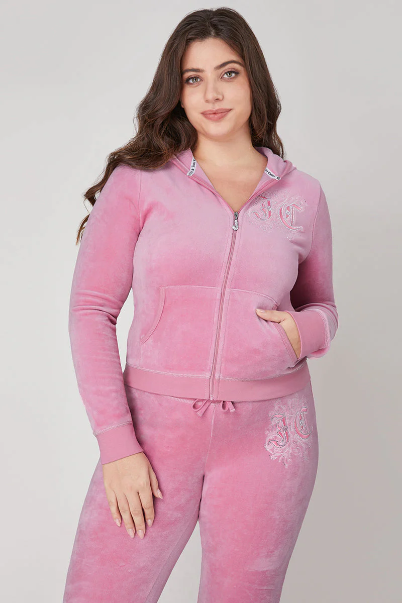 Plus-Size Monogram Heritage Cotton Velour Hoodie