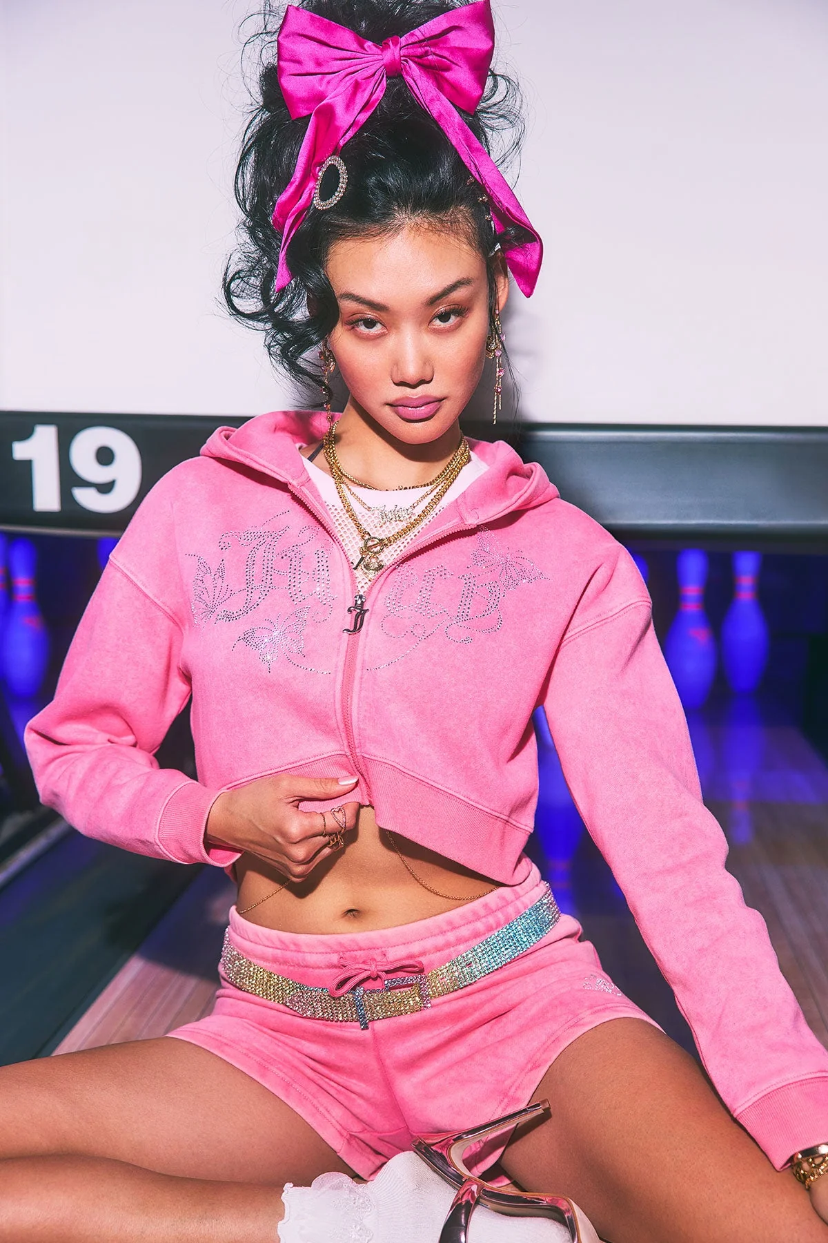 Cropped Zip Front Hoodie