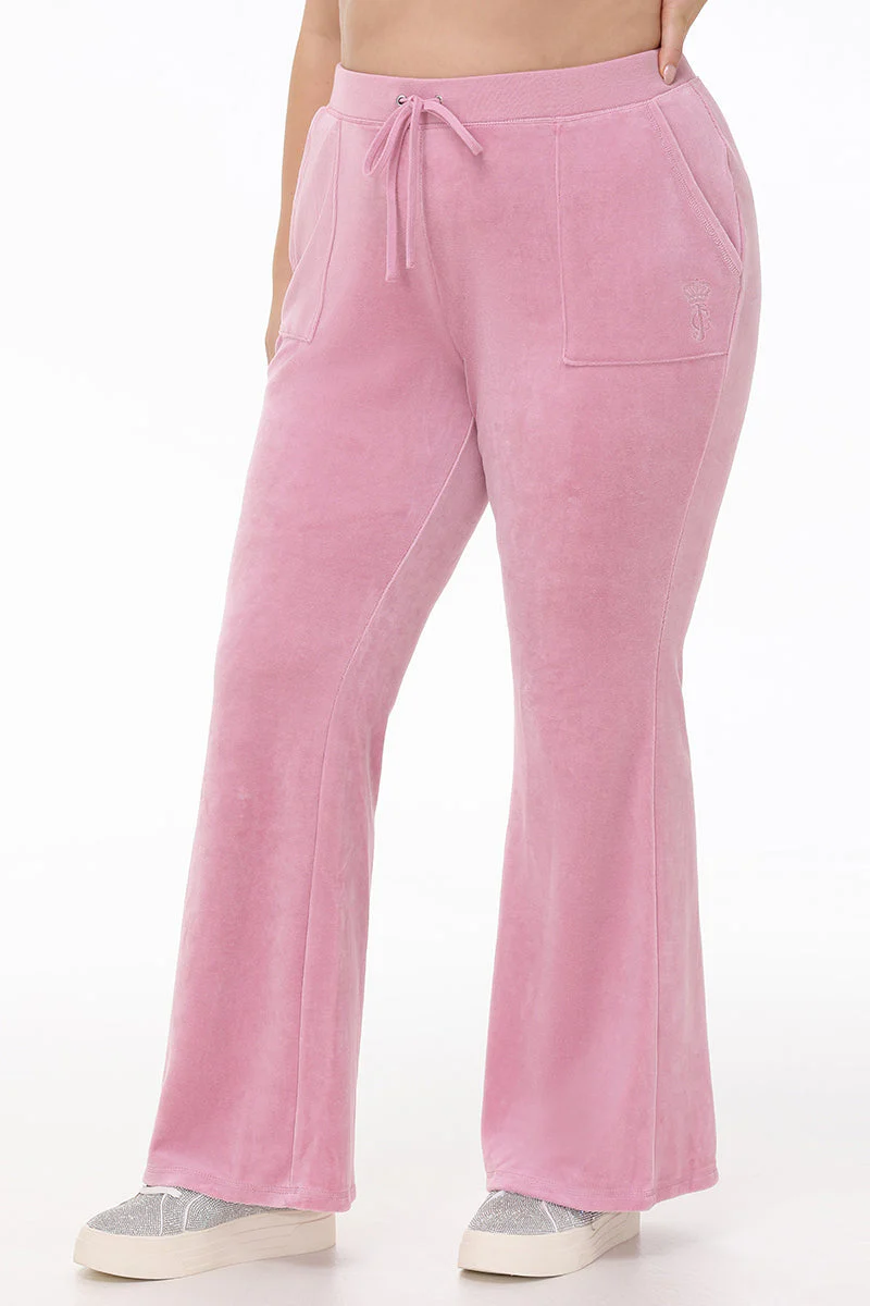 Plus-Size Heritage Cotton Velour Track Pants