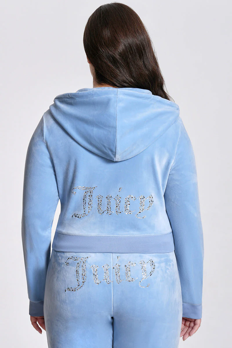 Plus-Size Angel Couture Big Bling Velour Hoodie