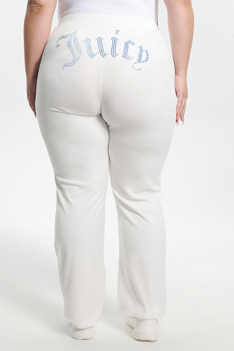 Plus-Size Technicolor Customizable Big Bling Velour Track Pants