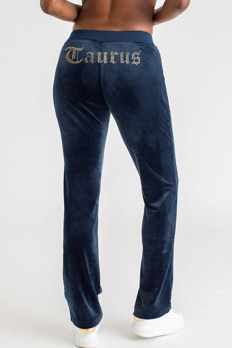 Taurus Customizable Big Bling Velour Track Pants
