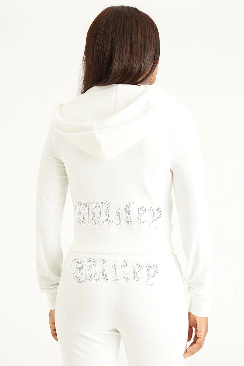 Wifey Customizable Big Bling Velour Hoodie