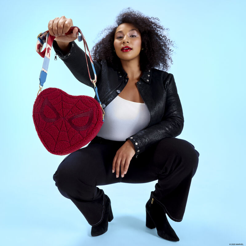 Spider-Man Sherpa Heart Shaped Crossbody Bag