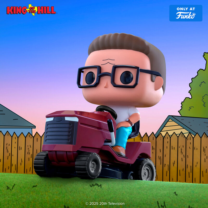 King of the Hill Pop! Rides Hank on Lawn Mower