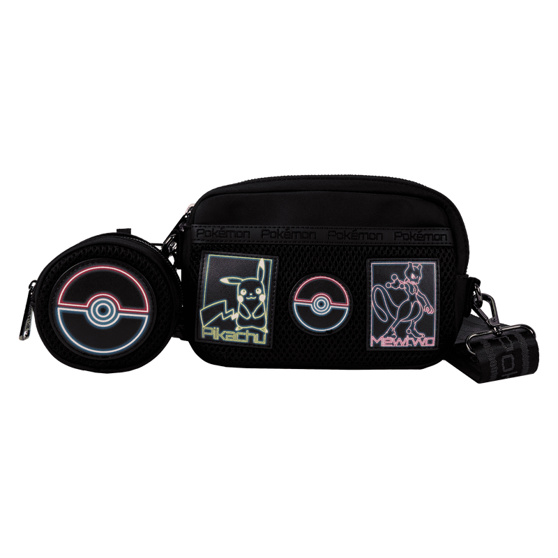 Pokémon Pikachu & Mewtwo Glow Sling Crossbody Bag with Coin Bag