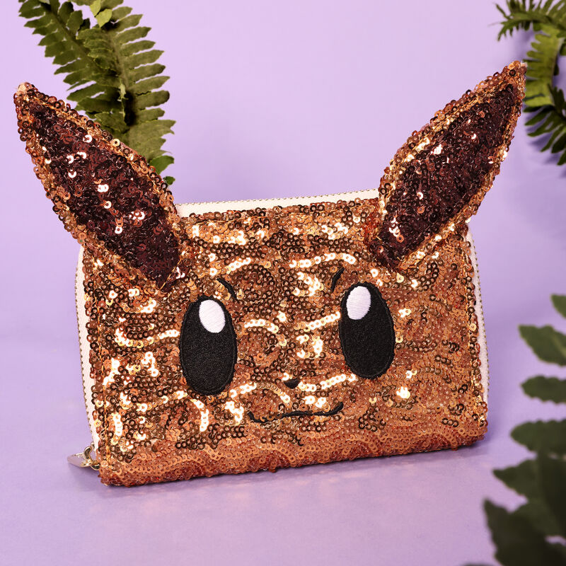 Pokémon Exclusive Eevee Sequin Cosplay Zip Around Wallet