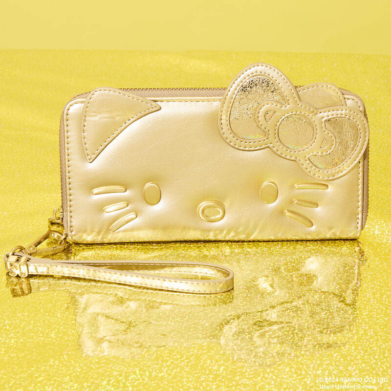 Sanrio Exclusive Hello Kitty 50th Anniversary Gold Wristlet Wallet