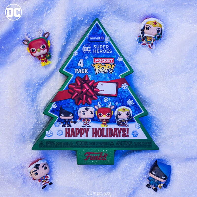 DC Comics Pocket Pop! DC Comic Superheroes Holiday 4-Pack