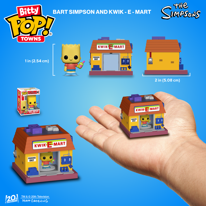 The Simpsons Bitty Pop! Towns Bart Simpson and Kwik-E-Mart