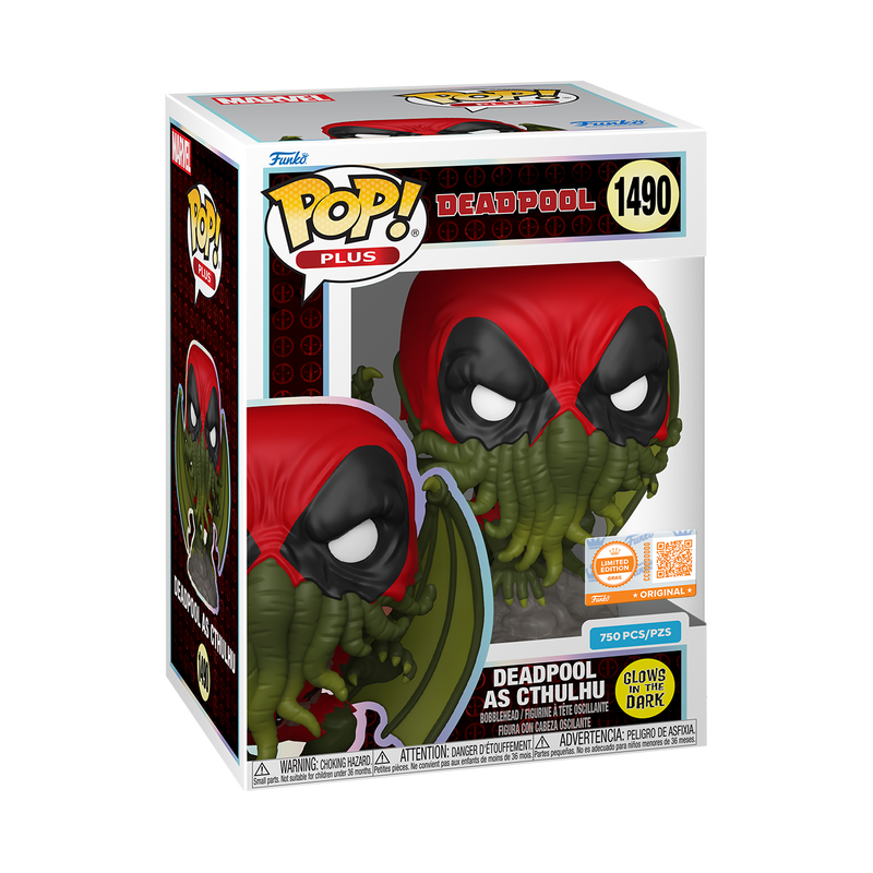 Marvel Pop! Plus Deadpool as Cthulhu (Glow) with Pop! Protector