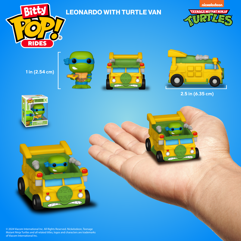 Teenage Mutant Ninja Turtles Bitty Pop! Rides Leonardo and Turtle Van