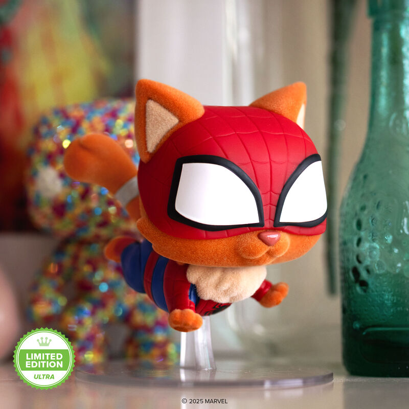 Marvel Pop! Spider-Cat (Flocked) with Pop! Protector
