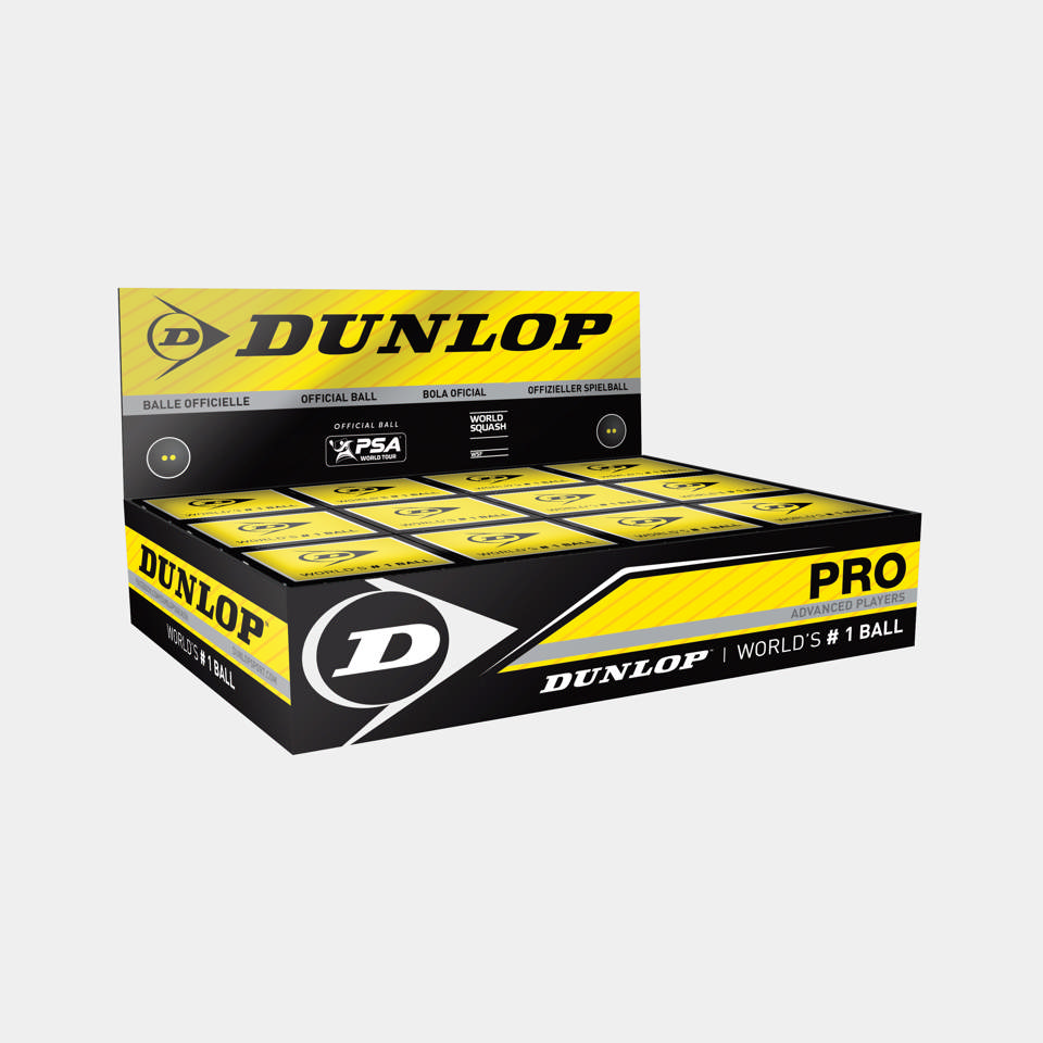 Pro Squash Ball 12pcs - double Yellow dot