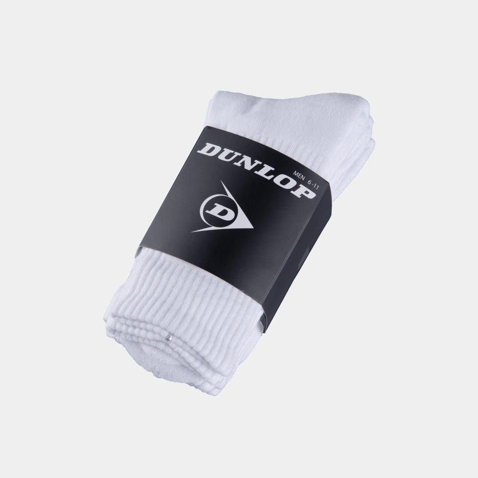 MENS CREW SOCKS 3-PACK - WHITE