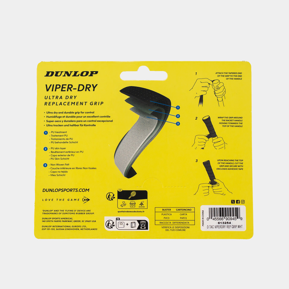 ATP VIPER-DRY REP GRIP WHT 1PC BLISTER