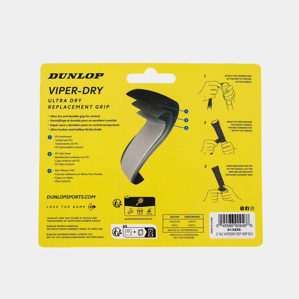 ATP VIPER-DRY REP GRIP BLK 1PC BLISTER