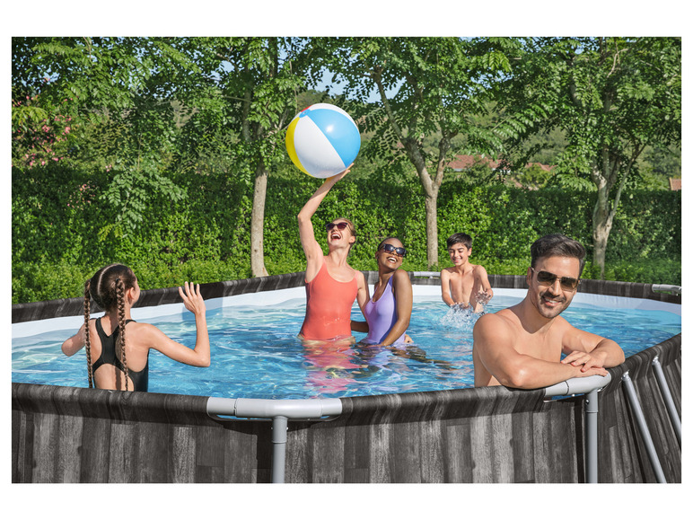 Bestway Power Steel™ Frame Pool Komplett-Set mit Filterpumpe, ca. L 610 x B 366 x H 122 cm