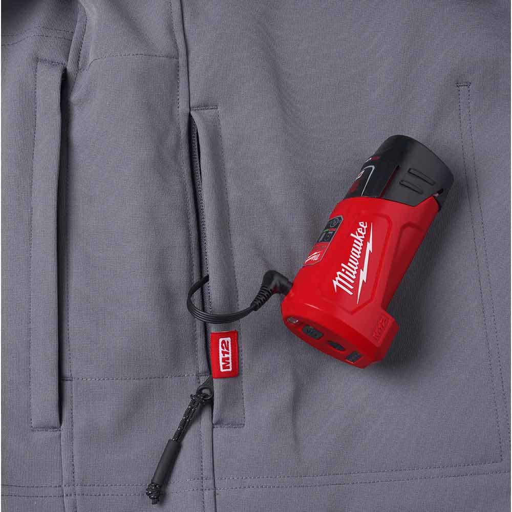 MILWAUKEE 12V Heated TOUGHSHELL Jacket Grey Skin M12THJGREY0