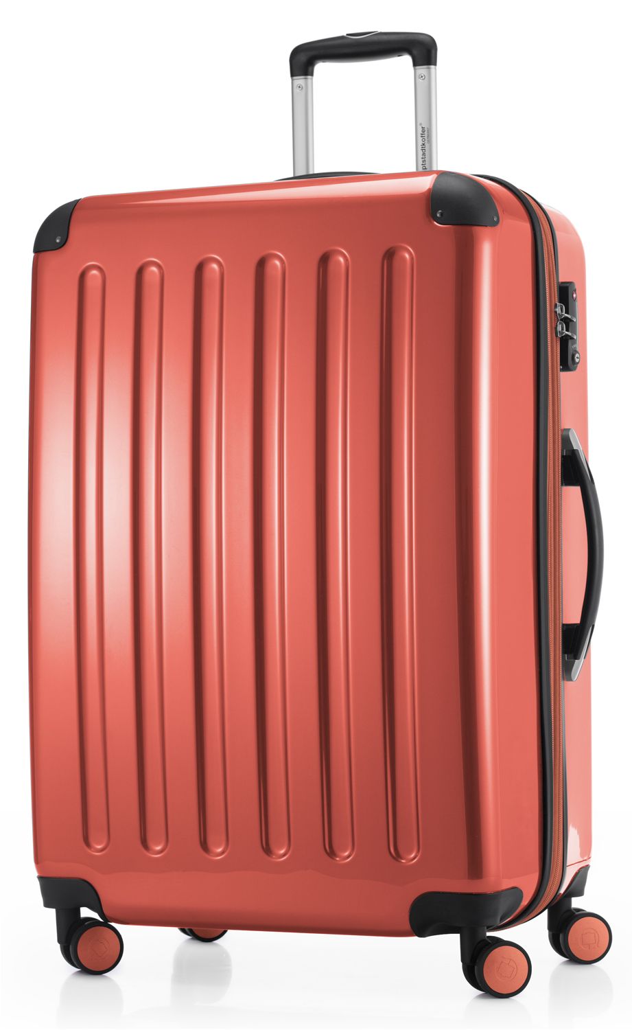 Alex - suitcase hard shell black glossy, TSA, 75 cm, 119 liters