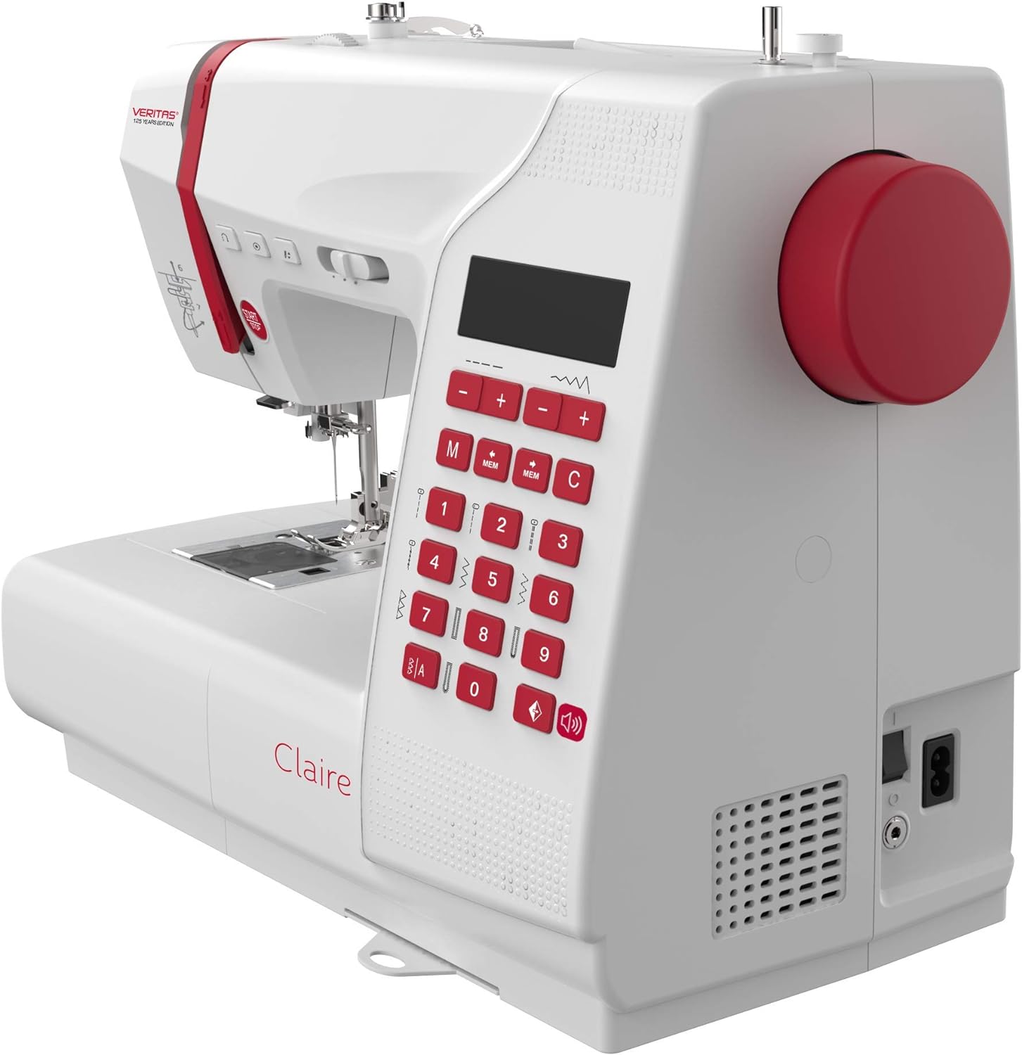 VERITAS Claire Sewing Machines - 197 Stitch Programmes, Memory Function, LCD Display, LED Sewing Light, with Alphabet and Numbers - 125 Years Anniversary Edition