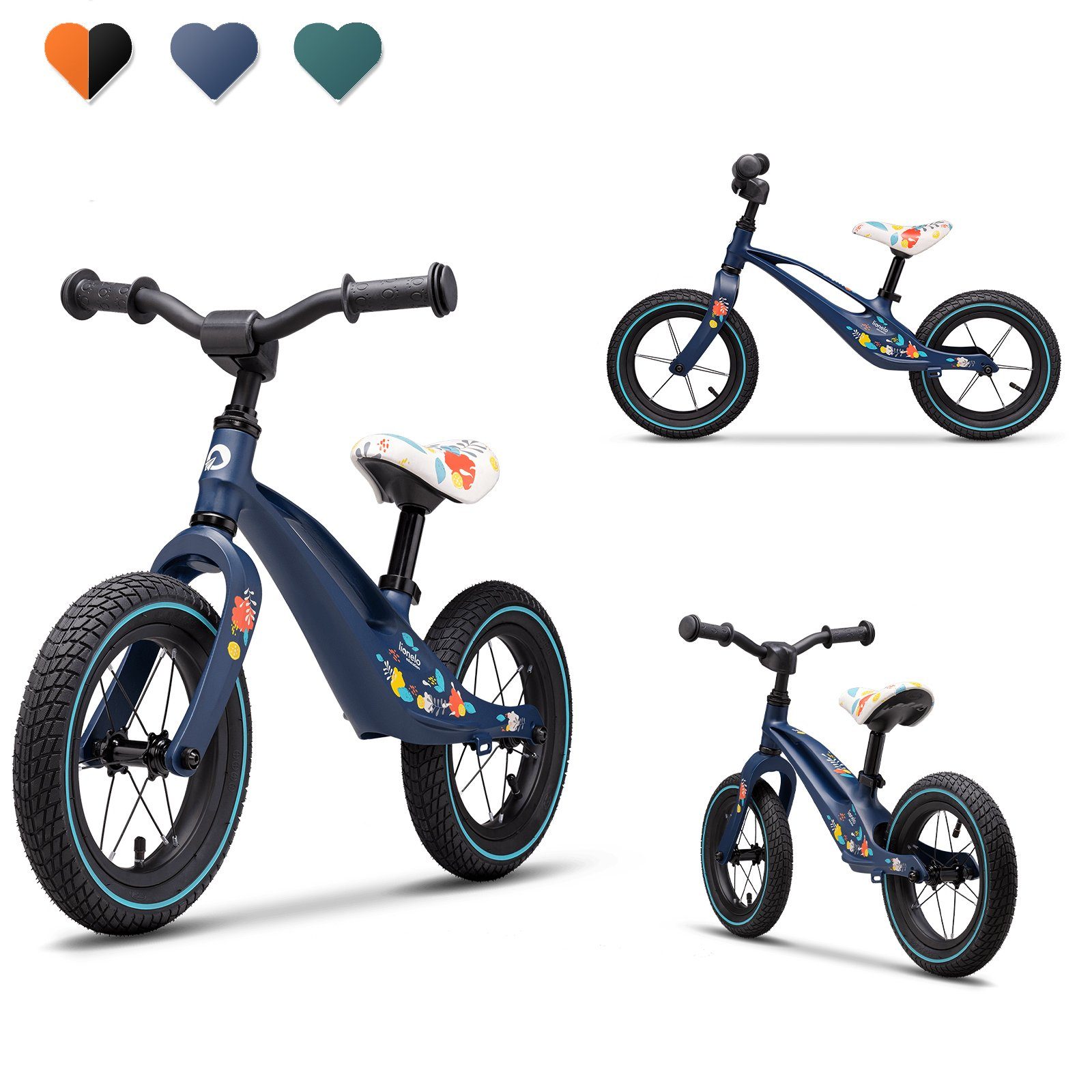 lionelo Laufrad Lionelo Bart Air ultraleichtes Laufrad Magnesiumrahmen ab 2Jahre 12 Zoll