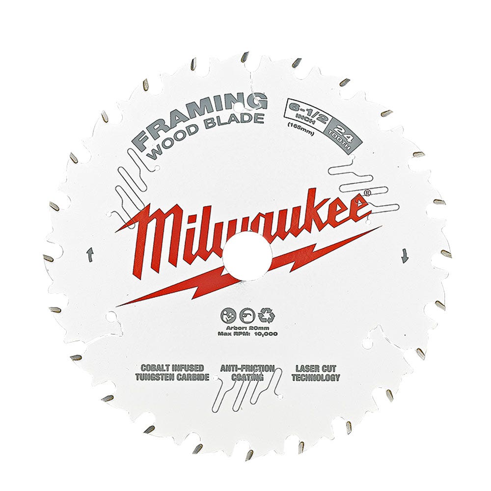 MILWAUKEE 165mm (6 1/2") Framing 24T Circular Saw Blade 48418620