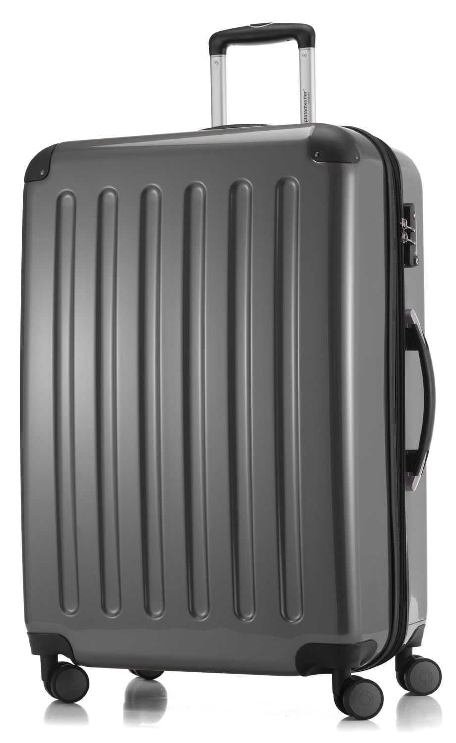 Alex - suitcase hard shell black glossy, 65 cm, 74 liters