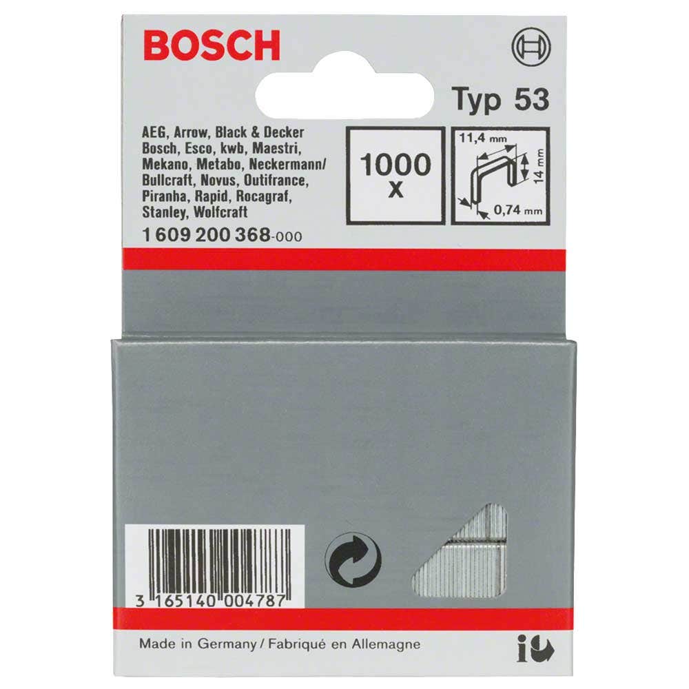 BOSCH 14mm Staples  - 1000 Pieces BOX Suits PTK14&23E 1609200368
