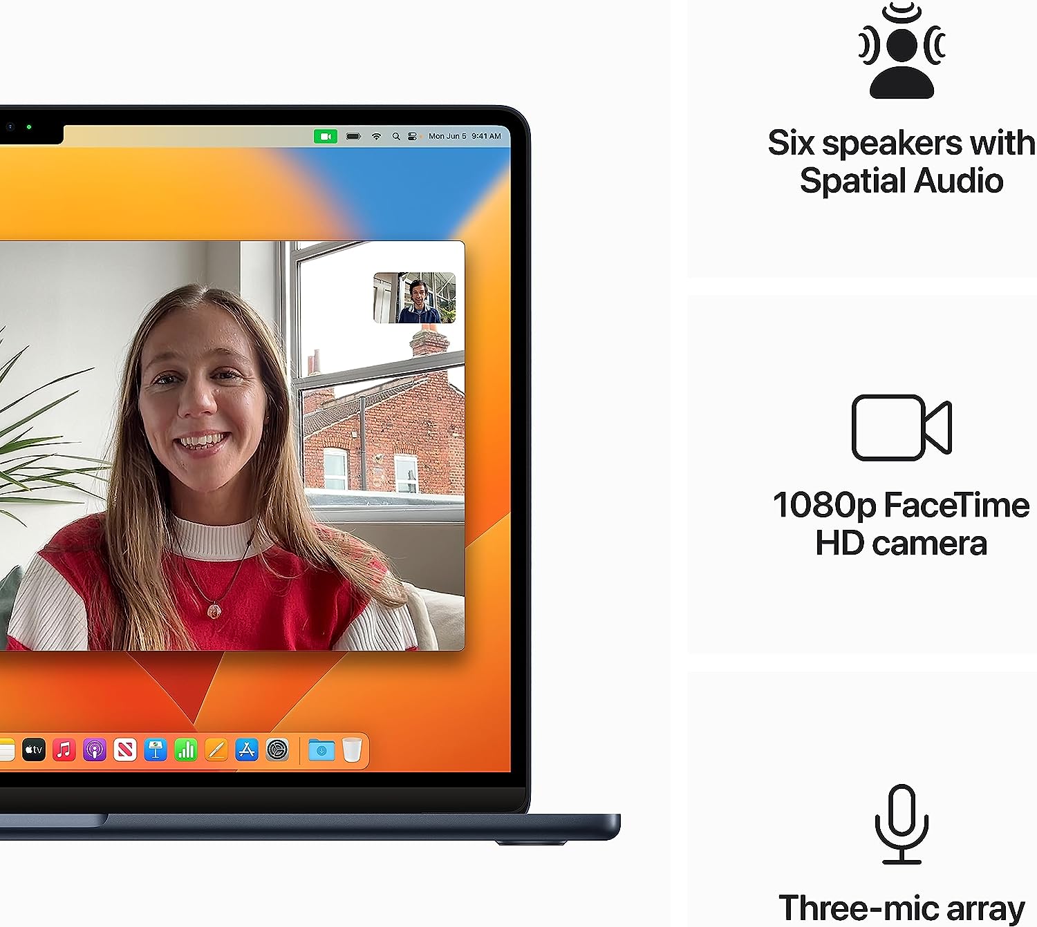 Apple 2023 MacBook Air Laptop with M2 chip: 15.3-inch Liquid Retina Display, 16GB Unified Memory, 512GB SSD Storage, 1080p FaceTime HD Camera, Touch ID.