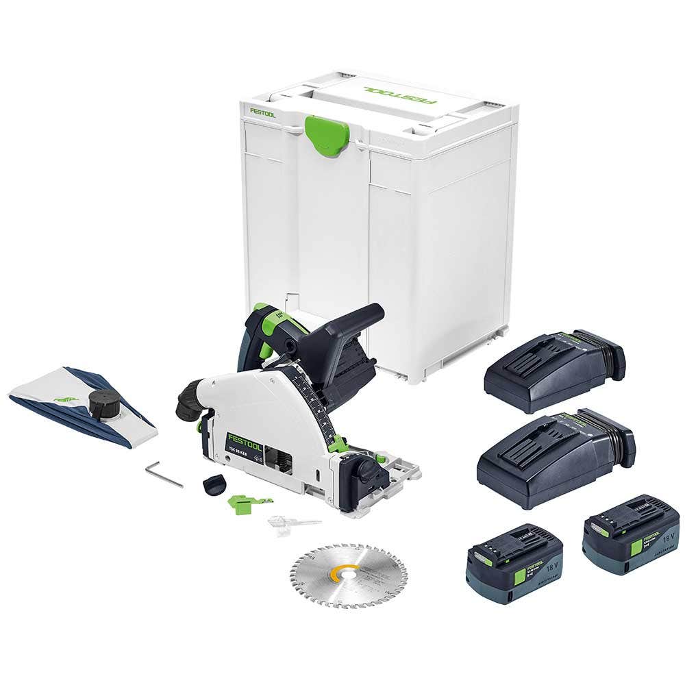 FESTOOL 18V Brushless 2 x 5.2Ah 160mm TSC 55K Plunge Saw Bluetooth XL Kit 577113