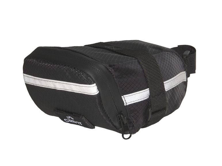 CRIVIT Fahrrad Multifunktionstool / Untersatteltasche mit Werkzeug / Minipumpe mit Manometer