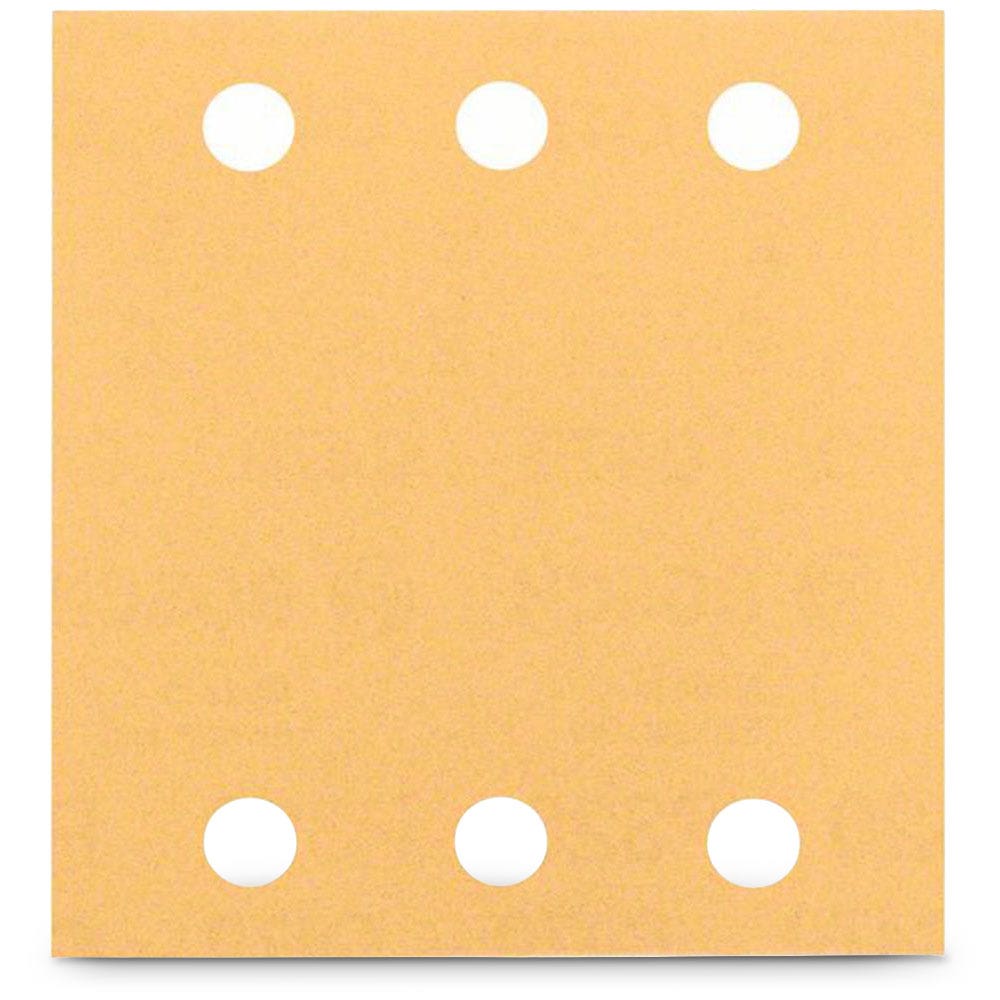BOSCH 115 x 107mm 120-Grit 6-Hole Hook & Loop Sanding Sheet for Wood & Paint - C470 - 10 Piece