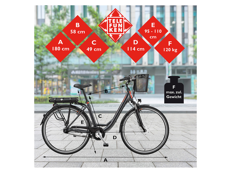 TELEFUNKEN E-Bike Cty Multitalent »RC657«, 28 Zoll