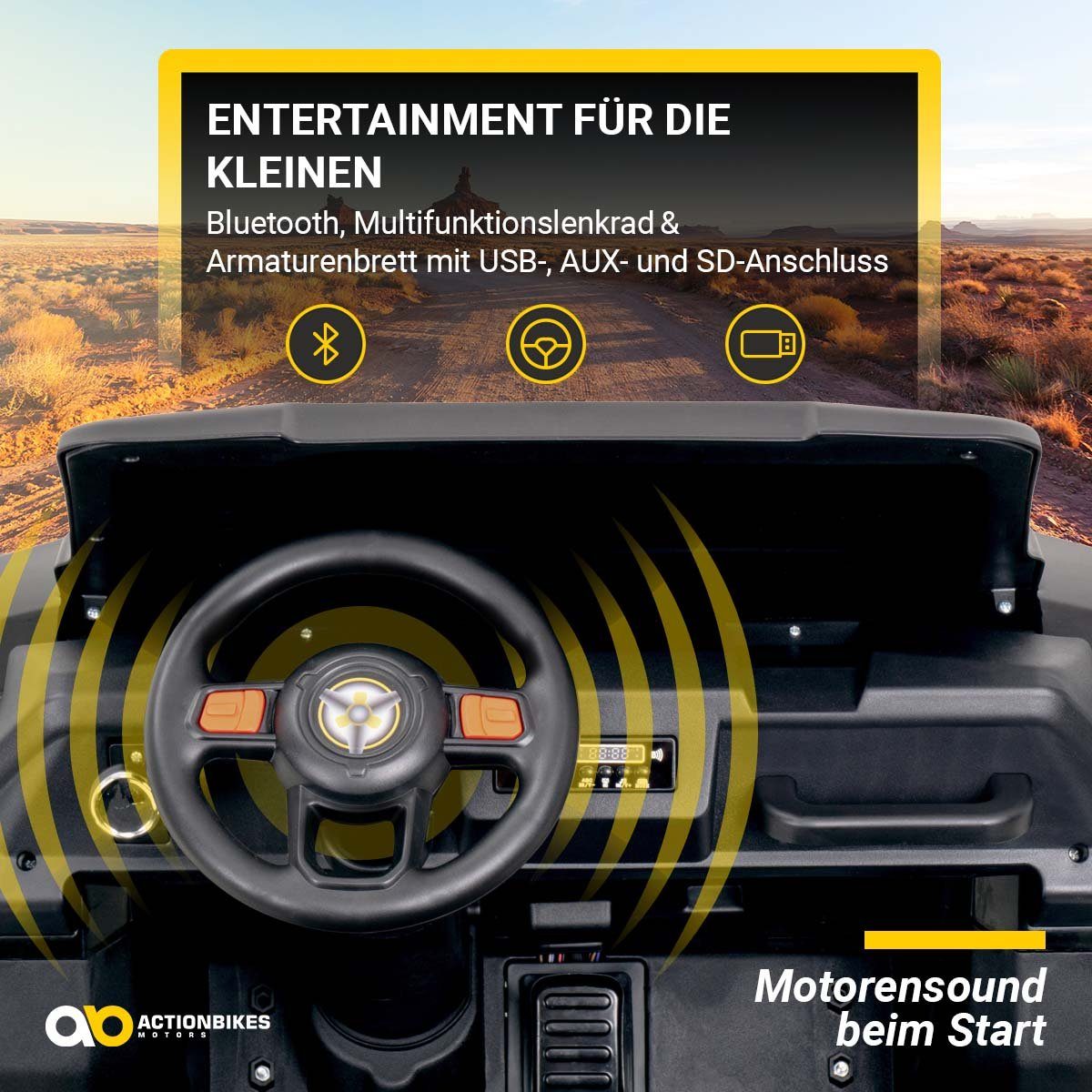 Actionbikes Motors Elektro-Kinderauto Elektroauto A730 UTV, Belastbarkeit 60 kg, (2-tlg), mit Fernbedienung - USB - AUX - Soft Start - Bremsautomatik