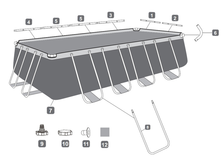Bestway Power Steel™ Frame Pool Komplett-Set mit Filterpumpe, ca. L 549 x B 274 x L 122 cm